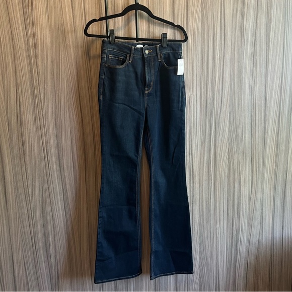 Old Navy Extra Flare High Rise Jeans Dark Blue 6 NWT - Picture 1 of 5